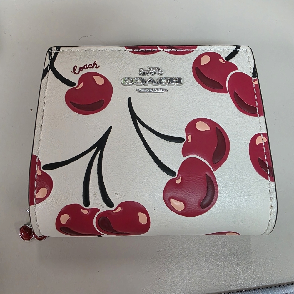 Coach White and Red Cherry Wallet